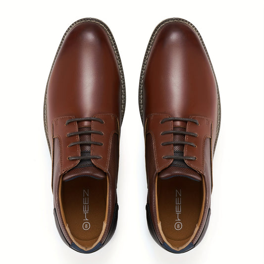 Stylish Oxford Masterpiece - Premium Leather, Lace-Up Closure, Breathable Insoles, Comfortable Walking Shoes for Business, Office, Formal Events and Daily Wear - Modern Derby Dress Sneakers with Slip-Resistant Soles