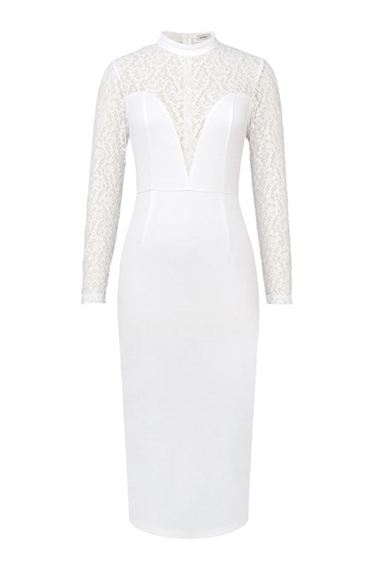 namcoverse Lace Patchwork Smart Midi Dress