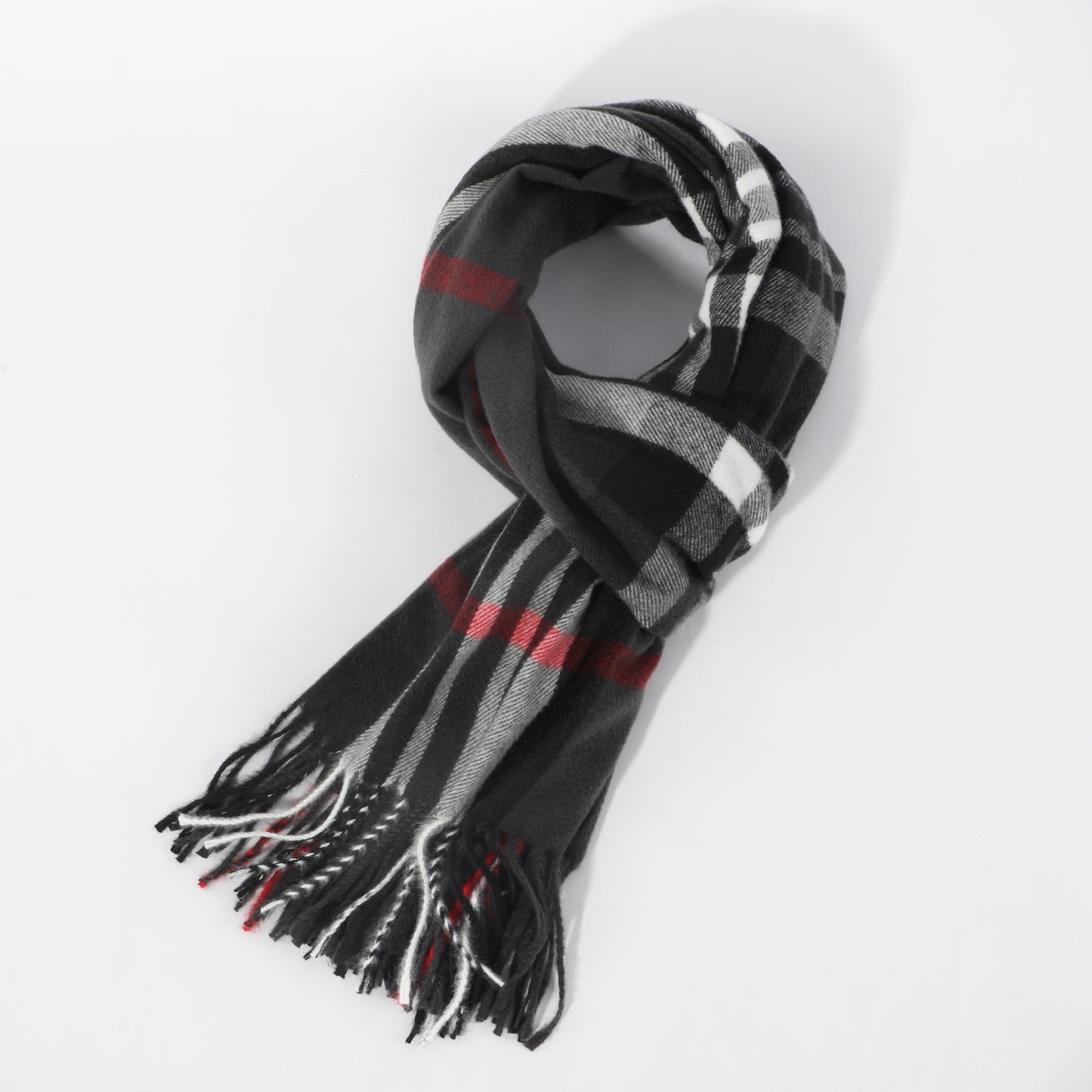 1pc Men's Casual Versatile Imitation Cashmere Striped Tassel Warm Scarf Shawl Daily Matching
