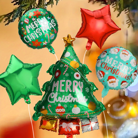 1 Pc Vibrant Christmas Foil Balloons Set - Mixed Color Theme, Festive Holiday Party Decorations, Non-Electric Aluminum Balloon Pack, Suitable for Adults 18 Years and Up, Perfect for Indoor and Outdoor Celebrations