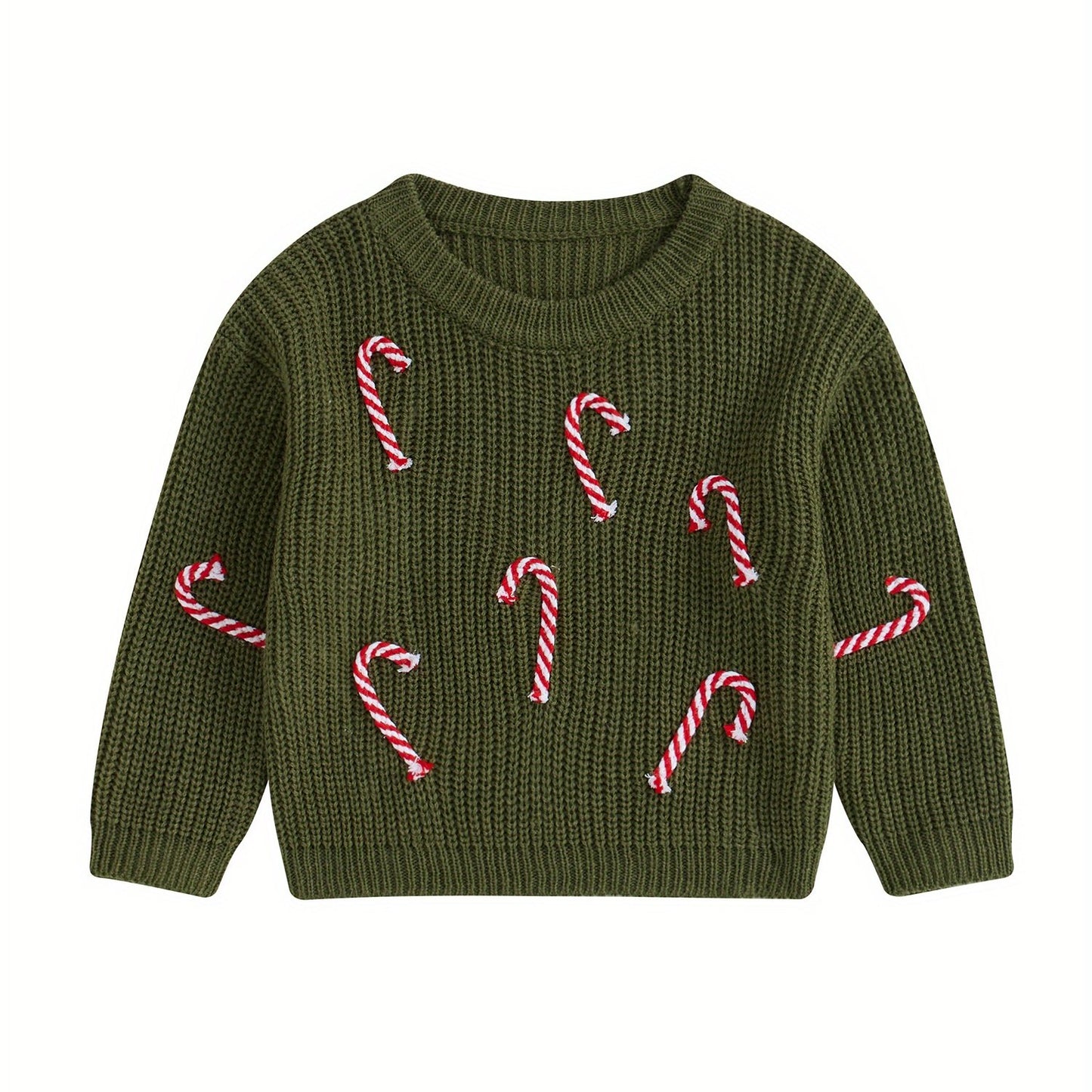Baby Boy Girl Christmas Sweater Candy Cane Knit Sweaters Oversized Sweatshirt Crewneck Pullover Tops My 1st Christmas Outfit Xmas Warm Fall Winter Clothes 0-3T