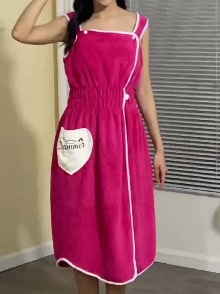 1pc Extra Large Womens Bath Wrap Towel - Ultra-Absorbent, Quick-Drying, Luxuriously Soft with Pockets - Stylish Wearable Bathing Companion for Bathroom, Bedroom, and Spa - Ideal Home & Travel Essential