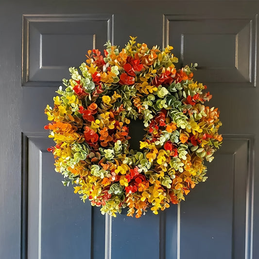 Artificial Fall Wreath For Front Door Rustic Autumn Wreath Fall Door Wreaths Front Door Decorations Fall Wreath Thanksgiving Wreath Fall Decorations For Home Indoor Outdoor Decor (13.8IN)