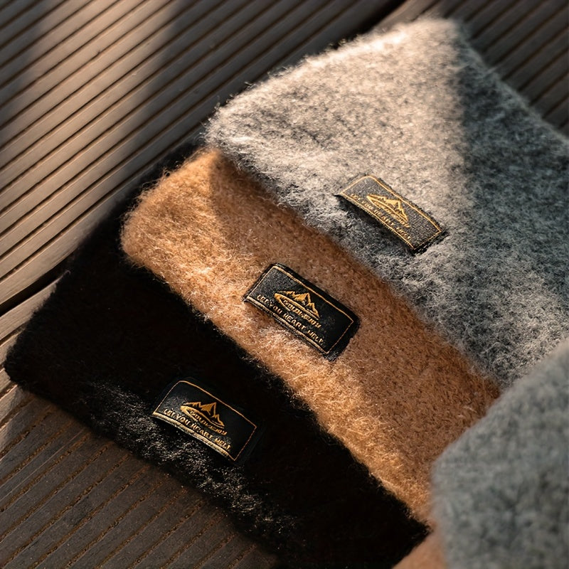 1pc Plush Winter Scarf - Soft, Warm, and Cold-Resistant Knitted Cashmere-Like Scarf for Mens Outdoor Leisure - Perfect for Winter Activities and Daily Wear