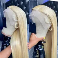 White Human Hair Wigs For Women Platinum Blonde Lace Front Wig Straight Brazilian Remy Hair HD Transparent Lace Wigs