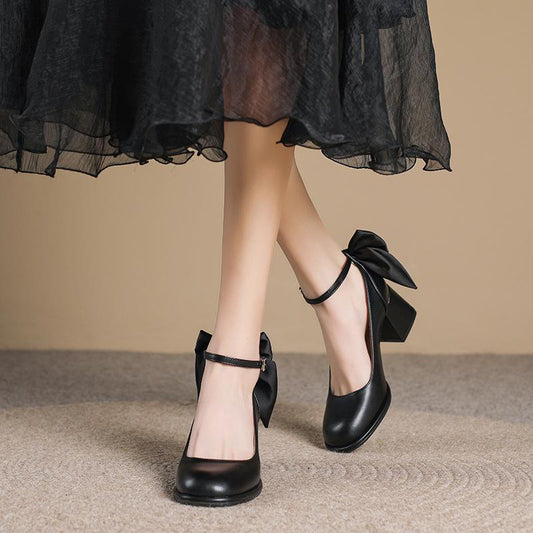 flowersverse - Women French Vintage Mary Jane Heels