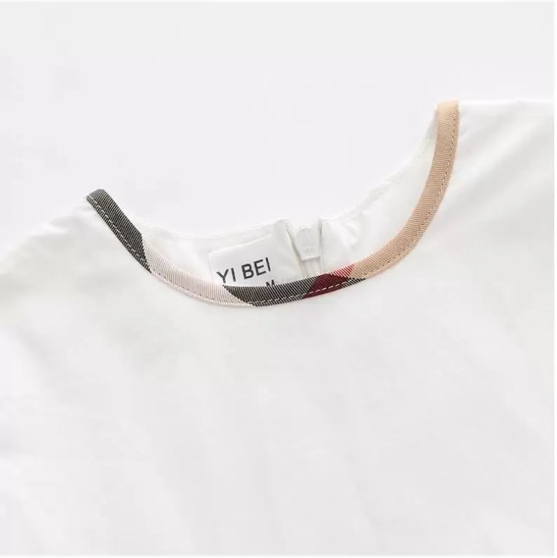 Baby Dress Cotton Kids Zipper Short Sleeve Dress Cute Girl Plaid Skirt Children Clothes Girls Princess Clothing