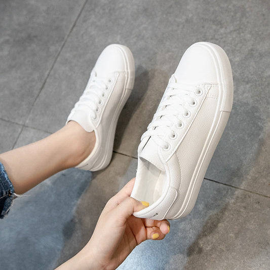 flowersverse Woman Shoes New Fashion Woman Casual High Platform Leather Women Casual White Shoes Breathable Sneakers Women's Vulcanize Shoes