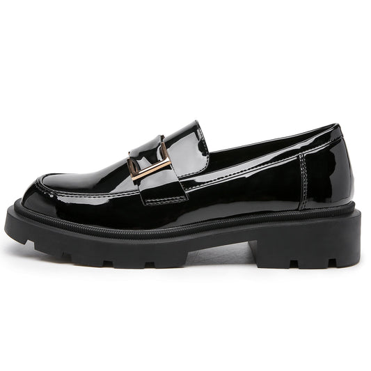 flowersverse Leather Chunky Platform Flats