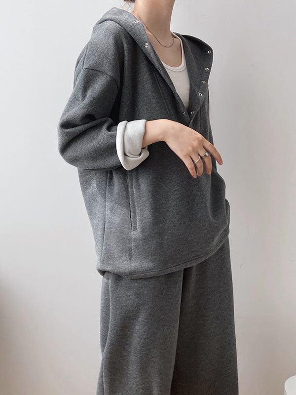 flowersverse Loose Hoodies And Wide-Leg Pants Suits