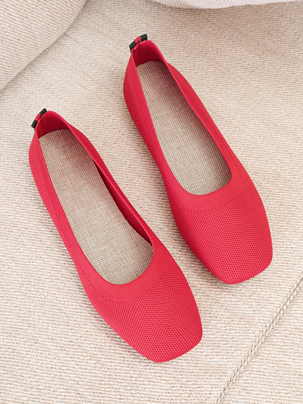 flowersverse Breathable Solid Color Flat Shoes