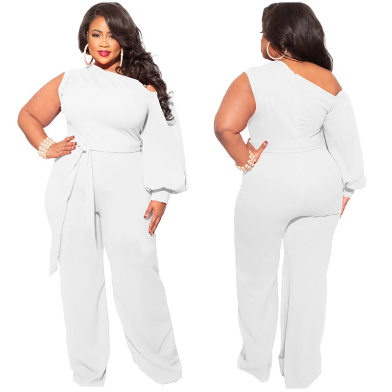 flowersverse Autumn Plus Size Women's Milk Silk Sport Wide Leg Pants