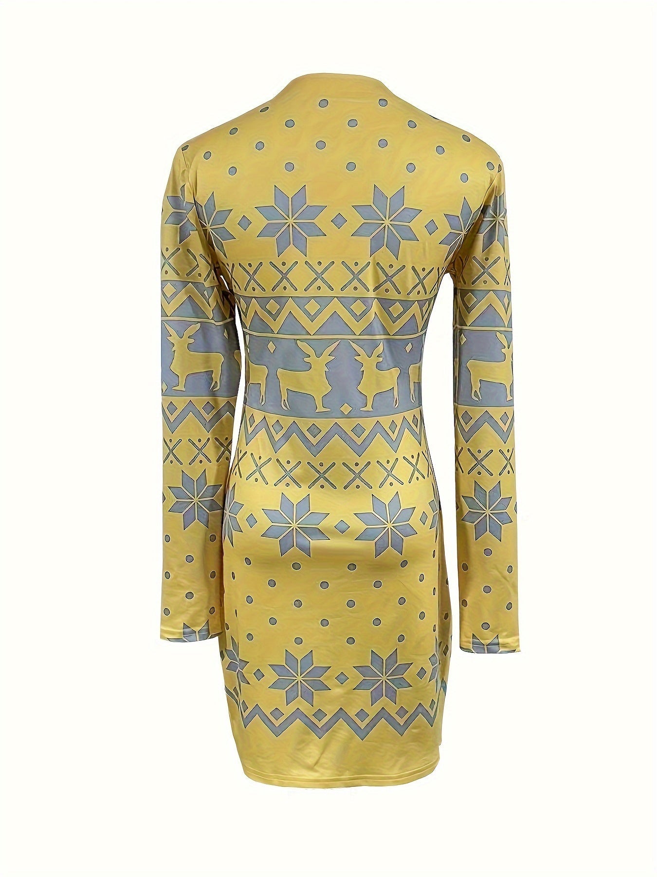 flowersverse Christmas Deer Print Bodycon Dress DF2041