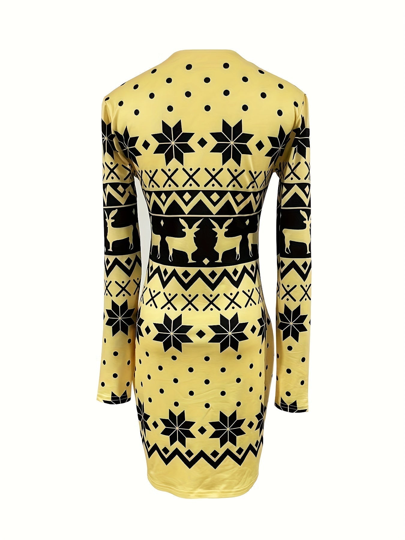 flowersverse Christmas Deer Print Bodycon Dress DF2041