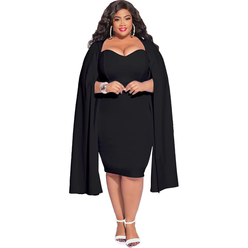 flowersverse Plus Size Women's Zhigong Fashion Temperament Hip Skirt Dress