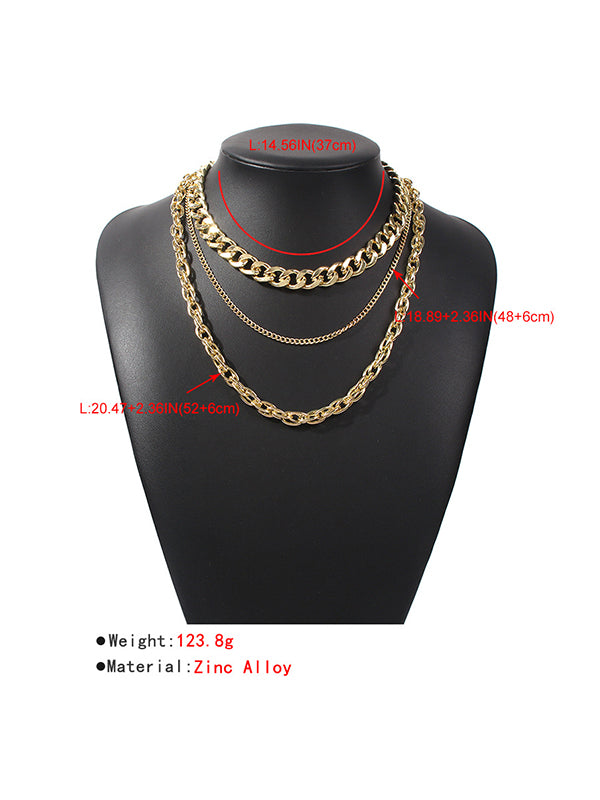 flowersverse Original Cool Multi-Layered Chains Necklace