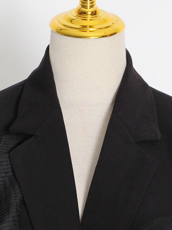 flowersverse Loose Lace Split-Joint Lapel Collar Suit