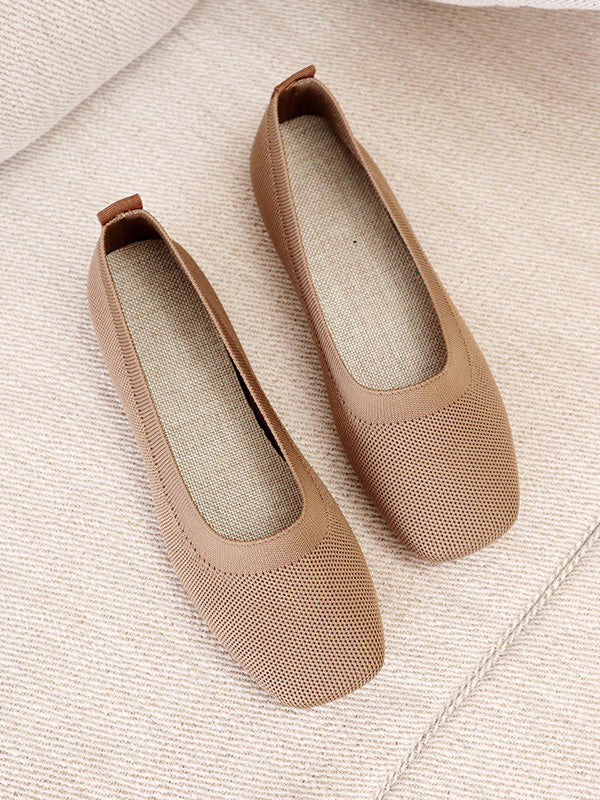 flowersverse Breathable Solid Color Flat Shoes