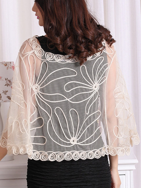 flowersverse Gauze See-Through Plus Size Sleeveless V-Neck Outerwear