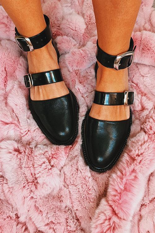 flowersverse Buckle Color Block Sandals Flats