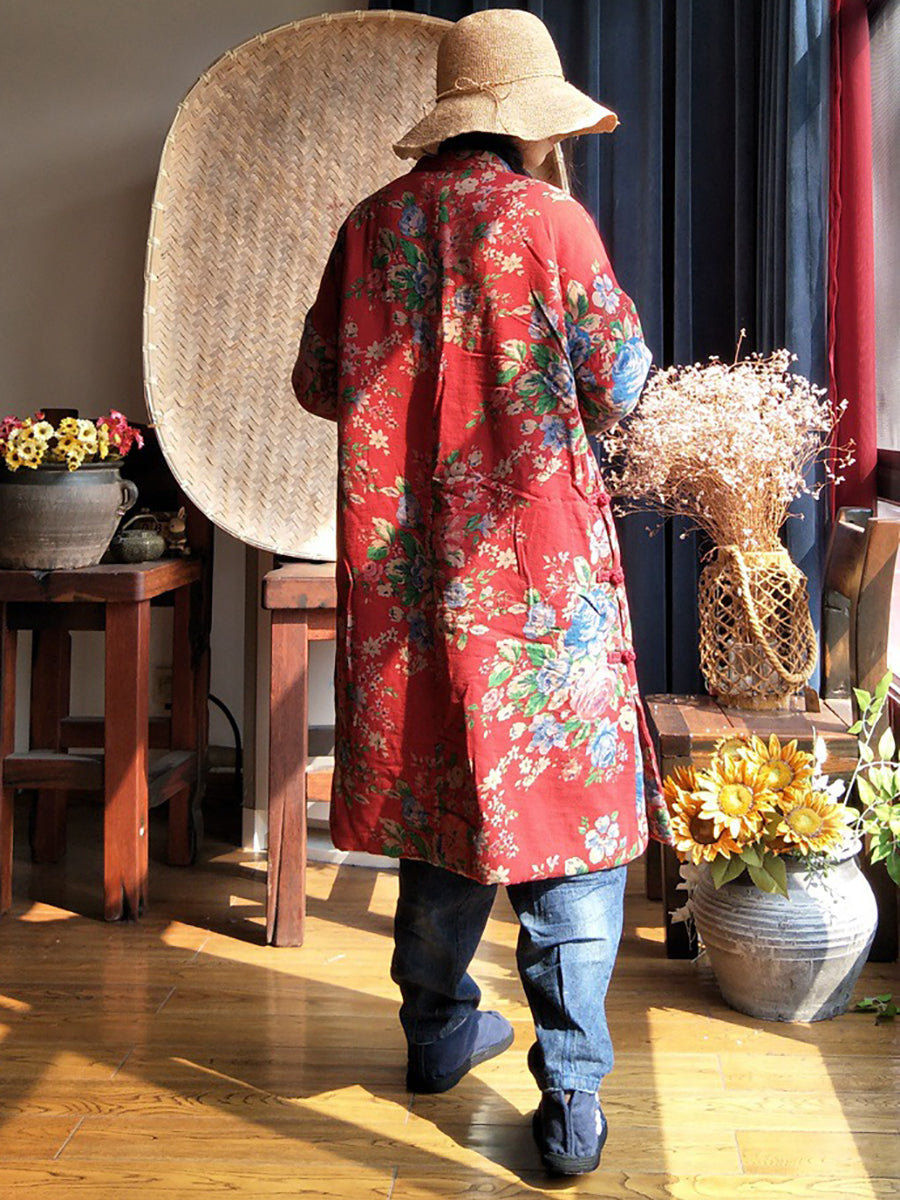 flowersverse Women Ethnic Flower Slant-Closure Dress
