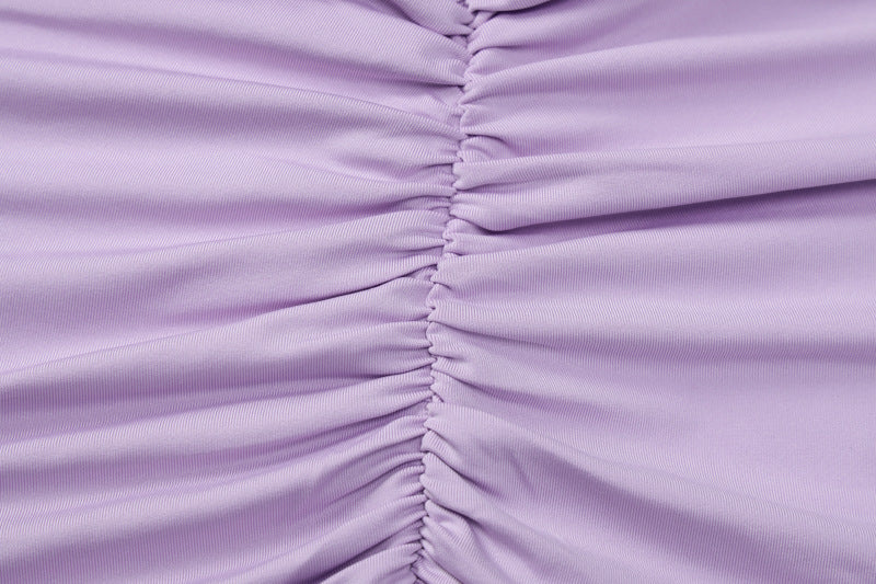 flowersverse Women Summer Sexy Backless Ruched Tie Bodycon Dress