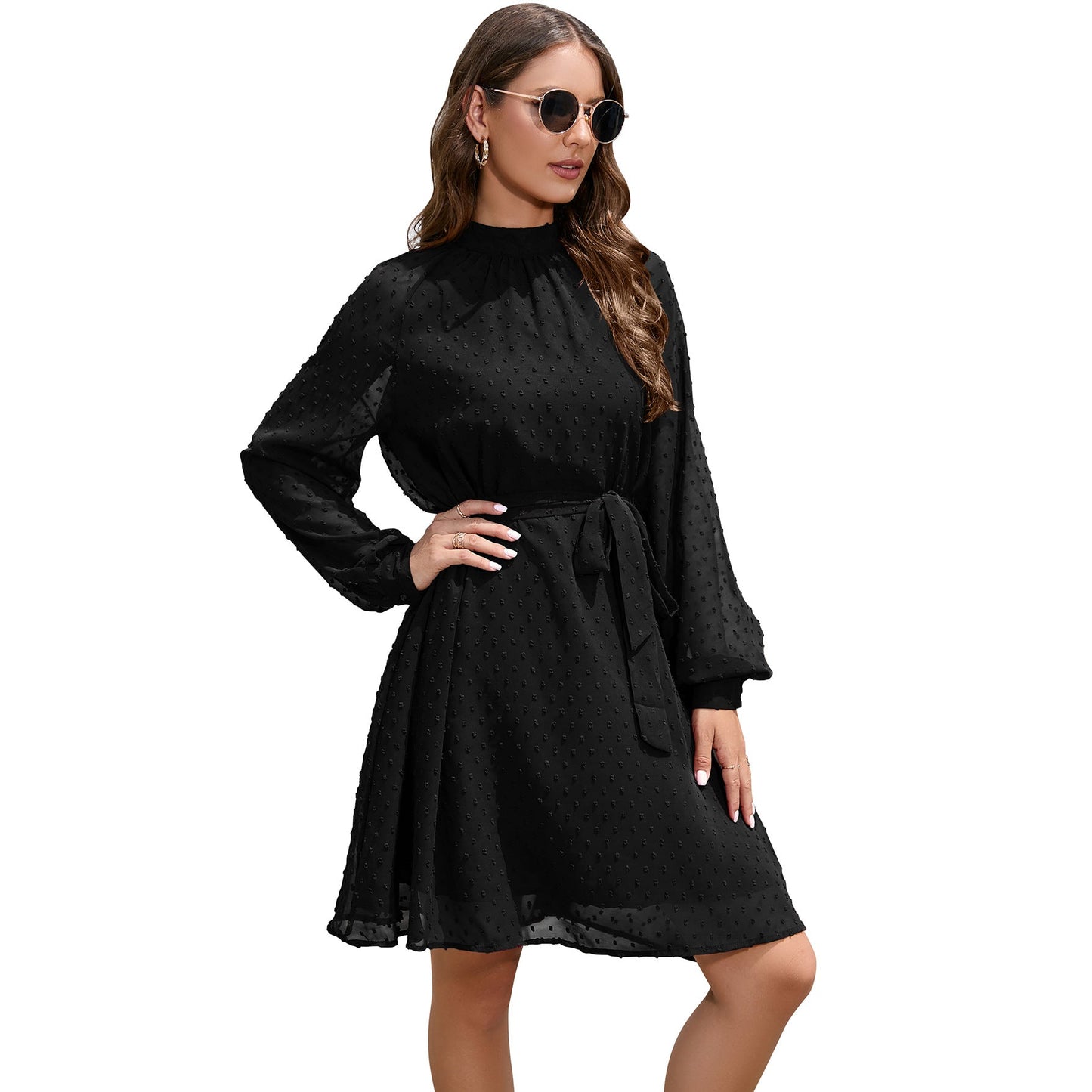 flowersverse Guest Formal Long Sleeve Elegant Swiss Dresses