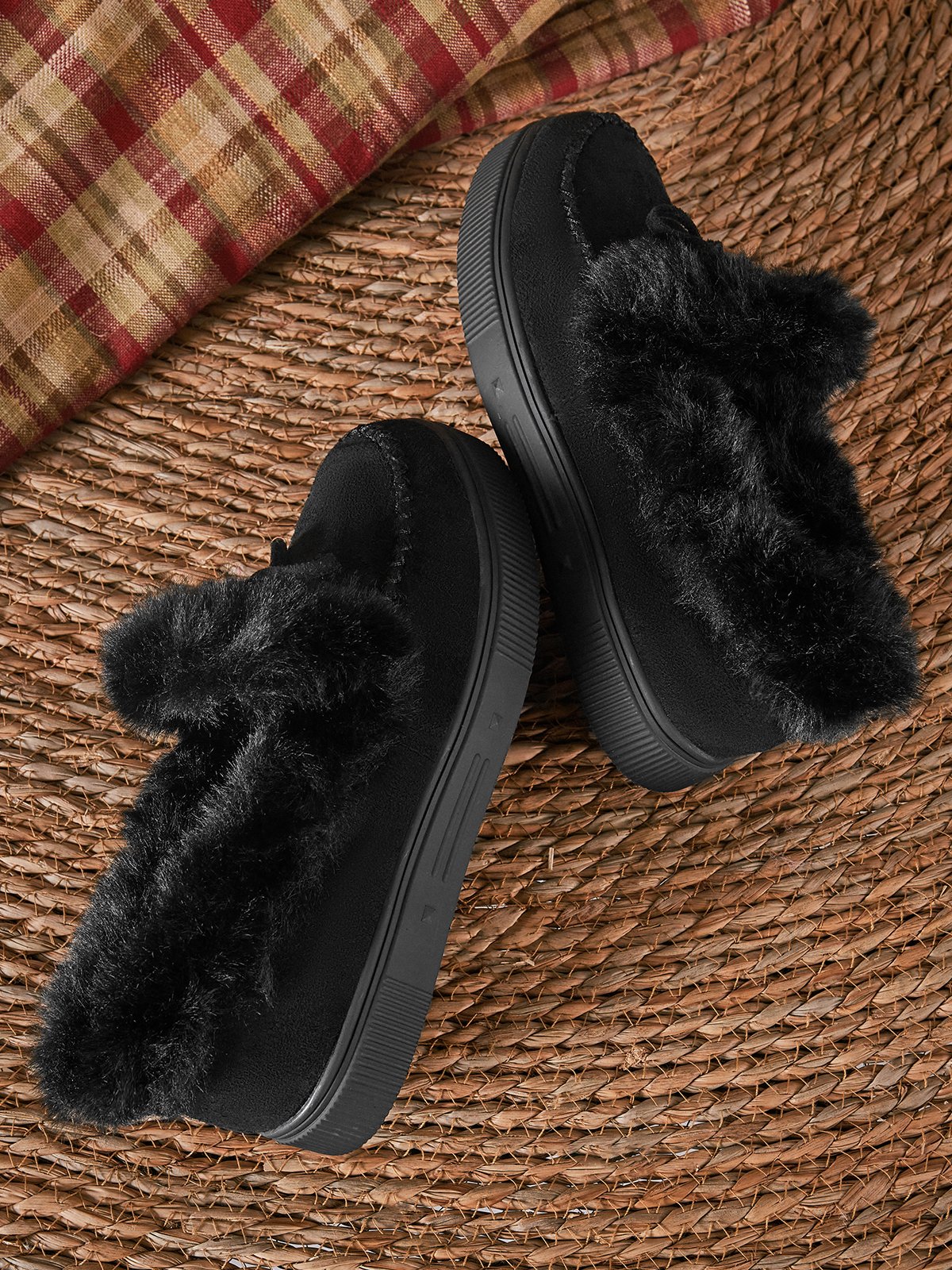 flowersverse Winter Warm Daily Flat Heel Closed Toe Boots
