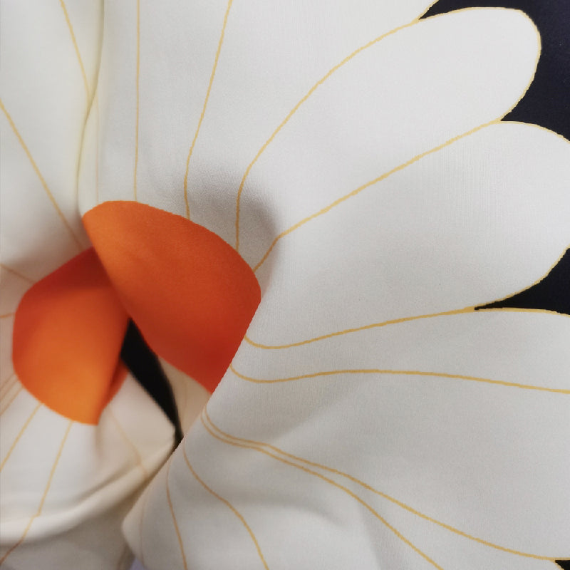 flowersverse Contrast Color Flower Print Zipper Stand Collar Jackets Outerwear