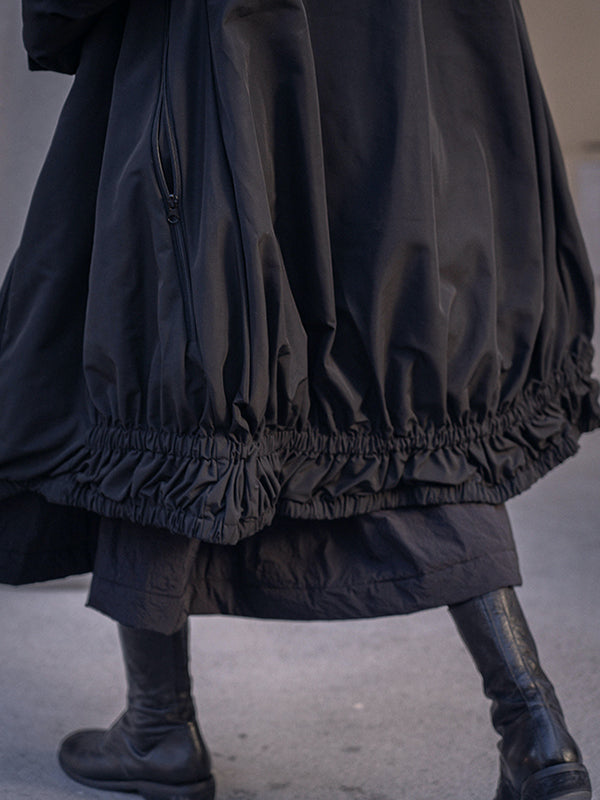 flowersverse Urban Long Sleeves Solid Color Zipper High-Neck Padded Coat