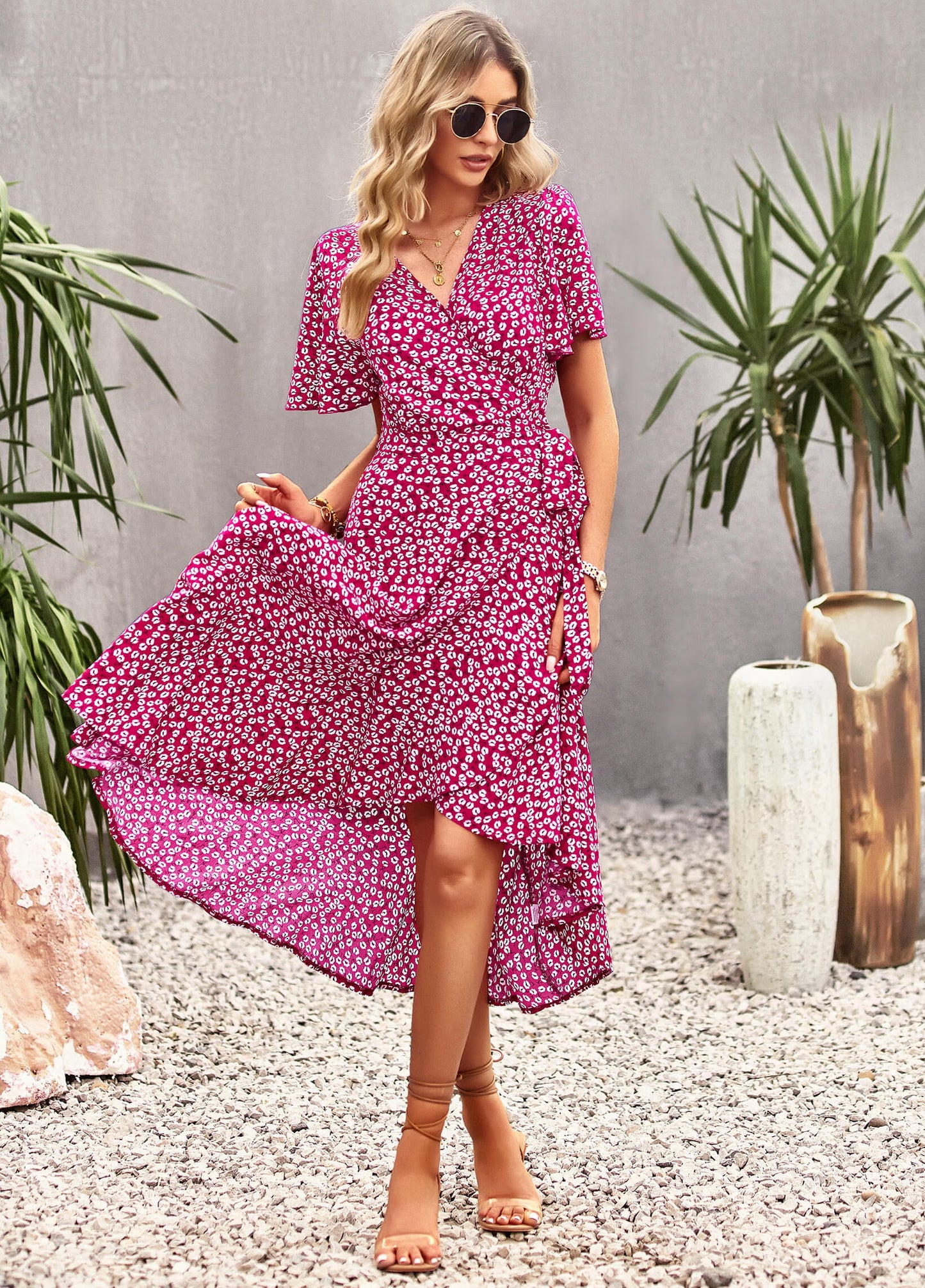 flowersverse SWEETEST THING FLORAL SLIP MAXI DRESS - RED