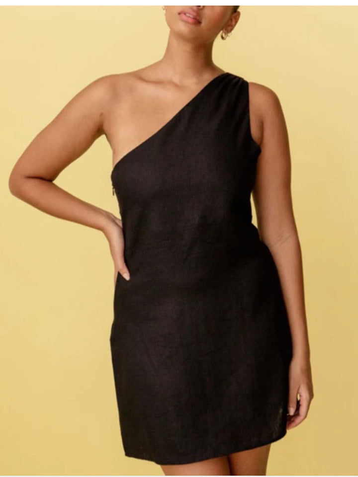 flowersverse Slim-Fit Commuter Diagonal Shoulder Dress