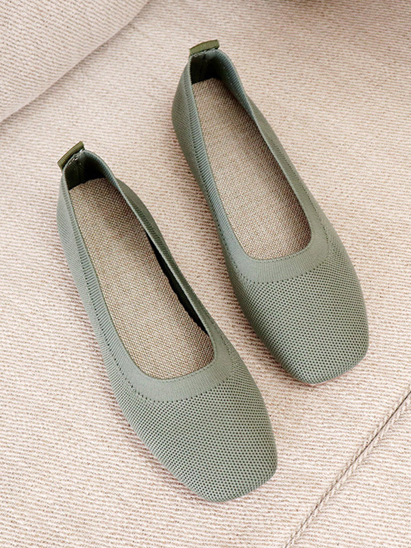 flowersverse Breathable Solid Color Flat Shoes