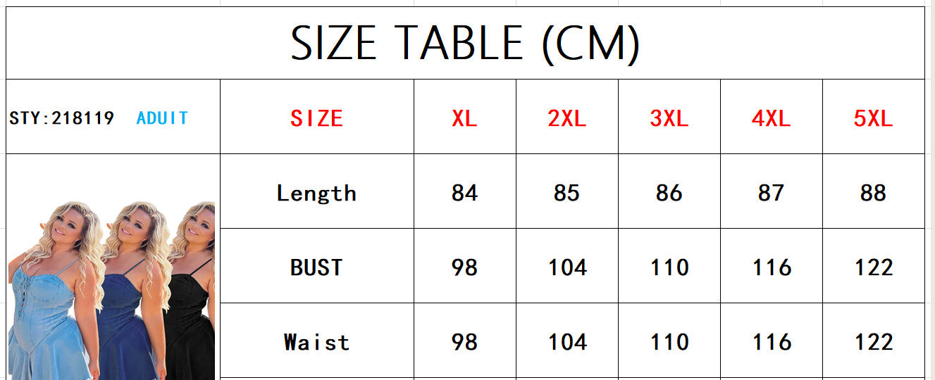 flowersverse Plus Size Women's Spring Sexy Sleeveless Denim Dress