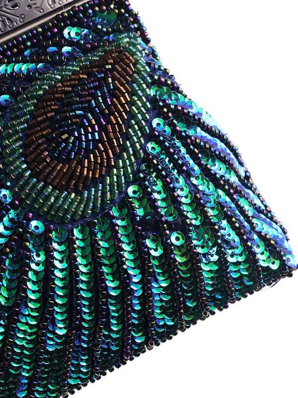 flowersverse 4 Colors Urban Geometric Sequined Makeup Bag Handbag