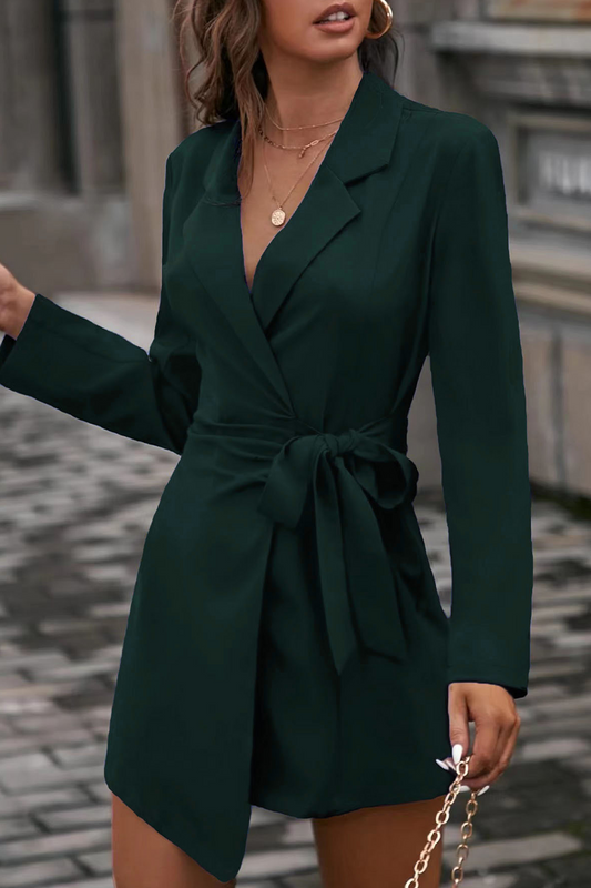 flowersverse Casual Solid Patchwork Turndown Collar Shirt Dress Dresses(11 Colors)