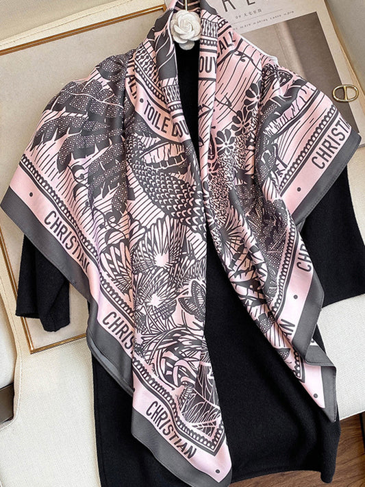 flowersverse Vacation Letter Print Animal Printed Printed Shawl&Scarf