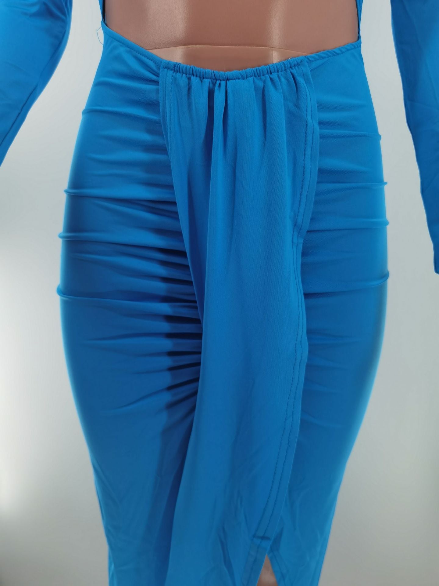 flowersverse Women's Clothing Autumn/Winter Solid Color Sexy Tight Fitting Bodycon Dress