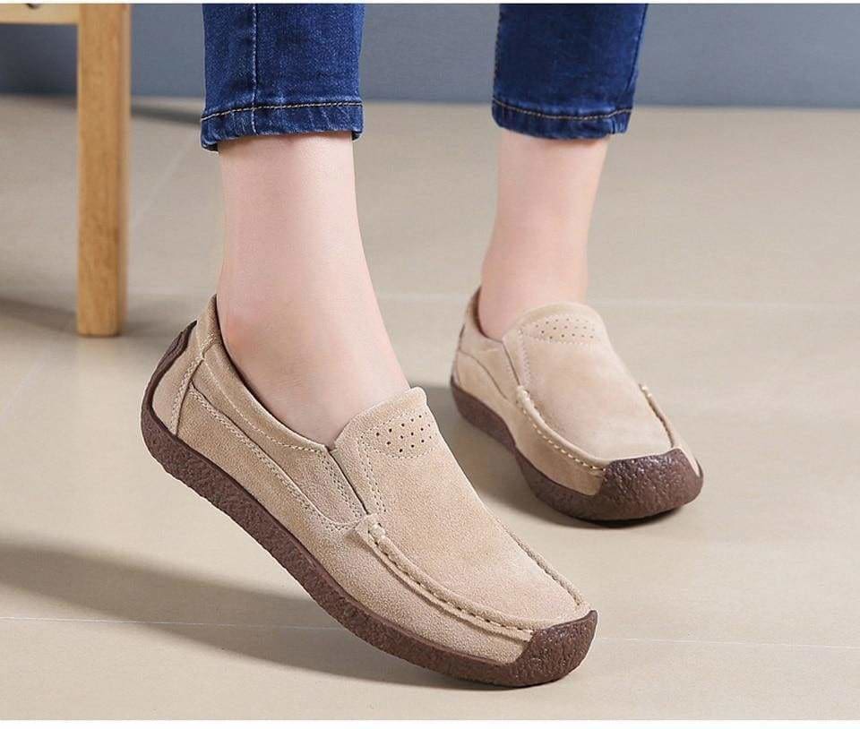 flowersverse Women Moccasins Women's Flats Genuine leather Loafer Shoes