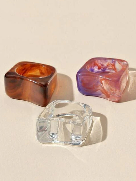 flowersverse Stylish Vintage 7 Colors Irregular Geometry Ring