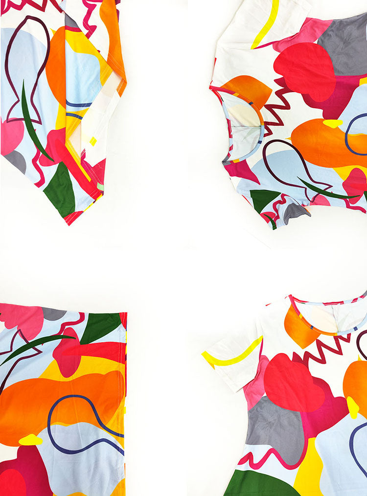 flowersverse Stylish Short Sleeve Plus Size Floral Print Maxi Dress