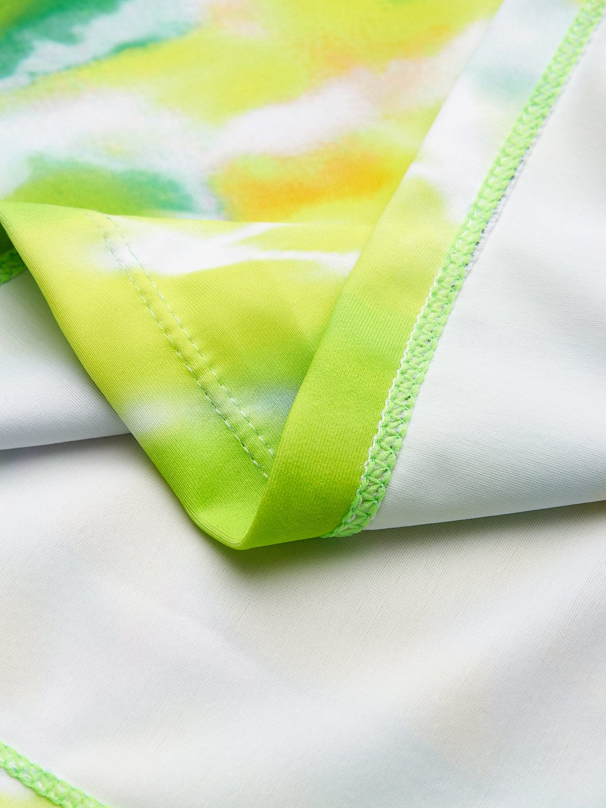 flowersverse Casual Tie-Dye Pattern Printing Scoop Neck Tankinis Two-Piece Set