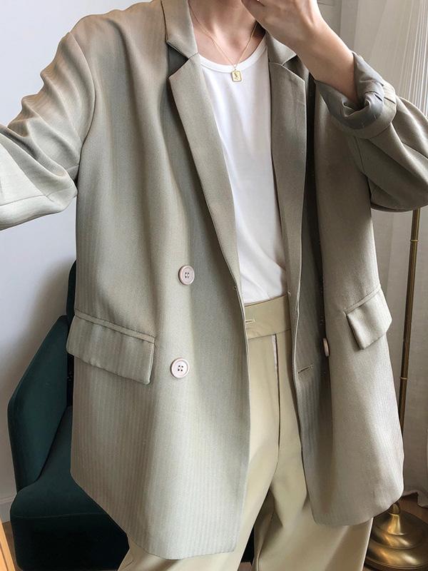flowersverse Loose Solid Color Casual Blazer Outwear