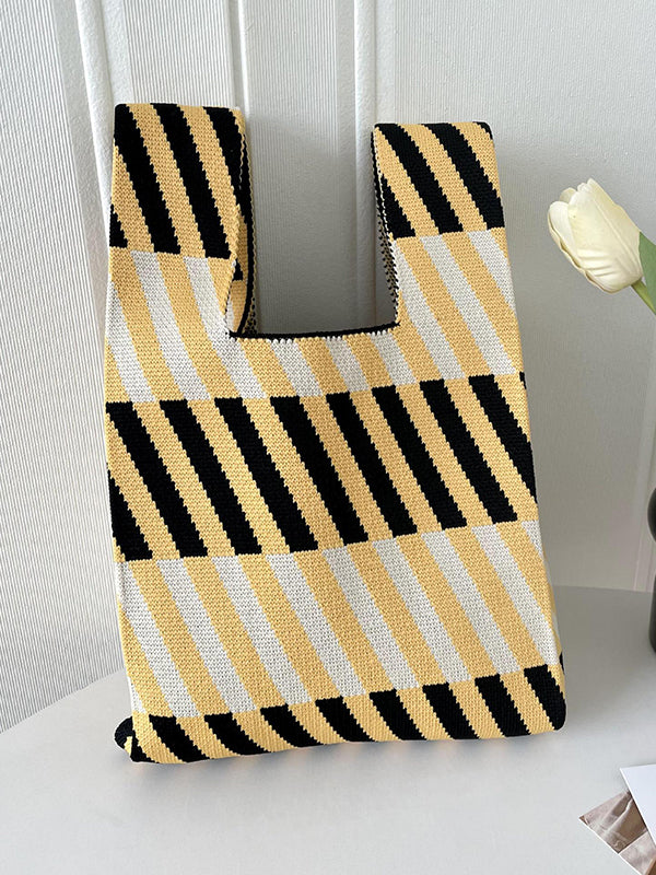 flowersverse Striped Woven Handbag Bags Accessories