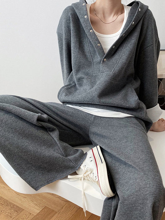 flowersverse Loose Hoodies And Wide-Leg Pants Suits