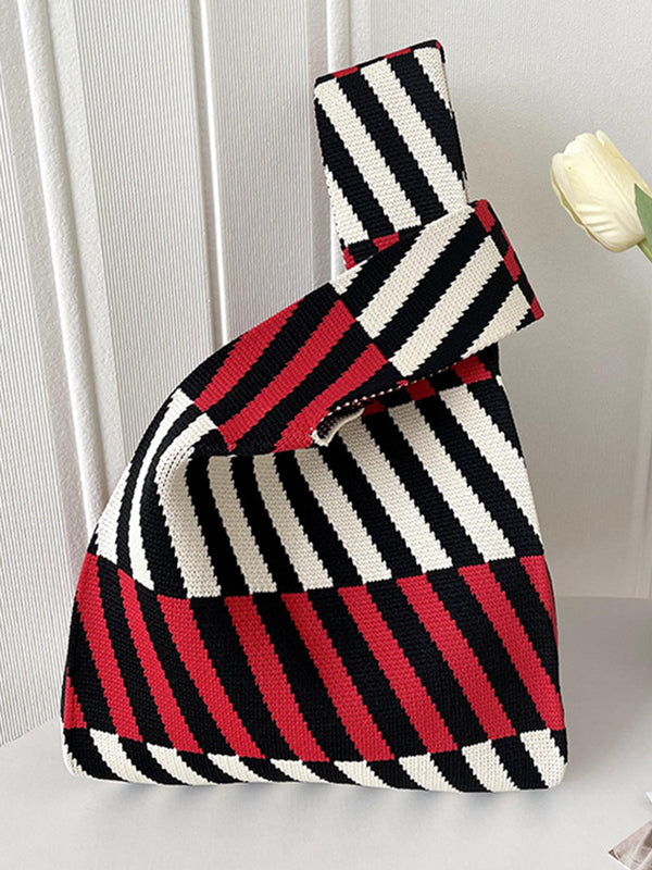 flowersverse Striped Woven Handbag Bags Accessories