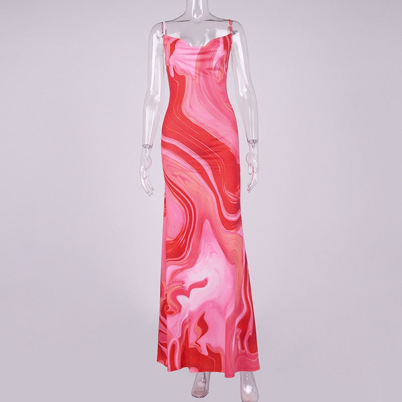 flowersverse Graduation Party dress Fashionkova Spaghetti Strap Women's Slip Dress Floral Print Sexy Backless Maxi Dresses Party Club Beach Long Dress Fall