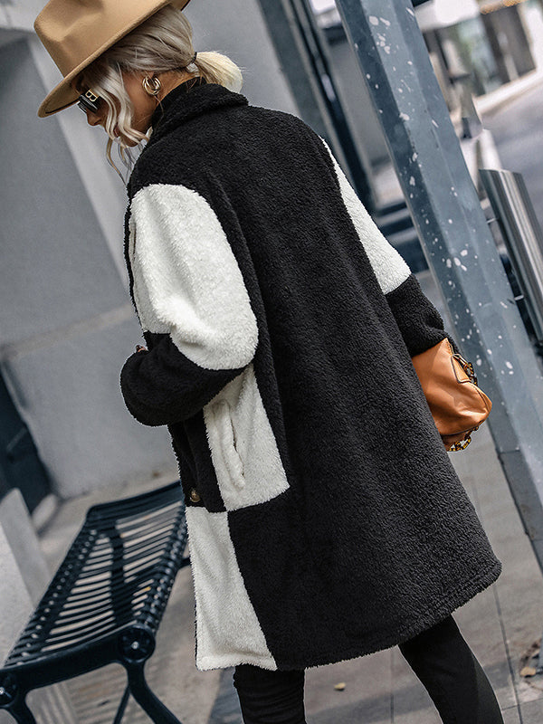 flowersverse Casual Loose Patchwork Coat