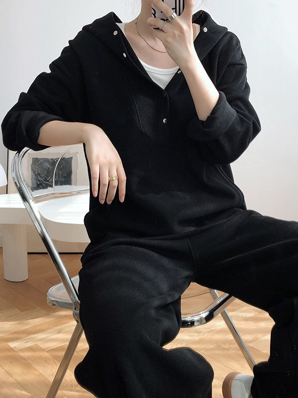 flowersverse Loose Hoodies And Wide-Leg Pants Suits