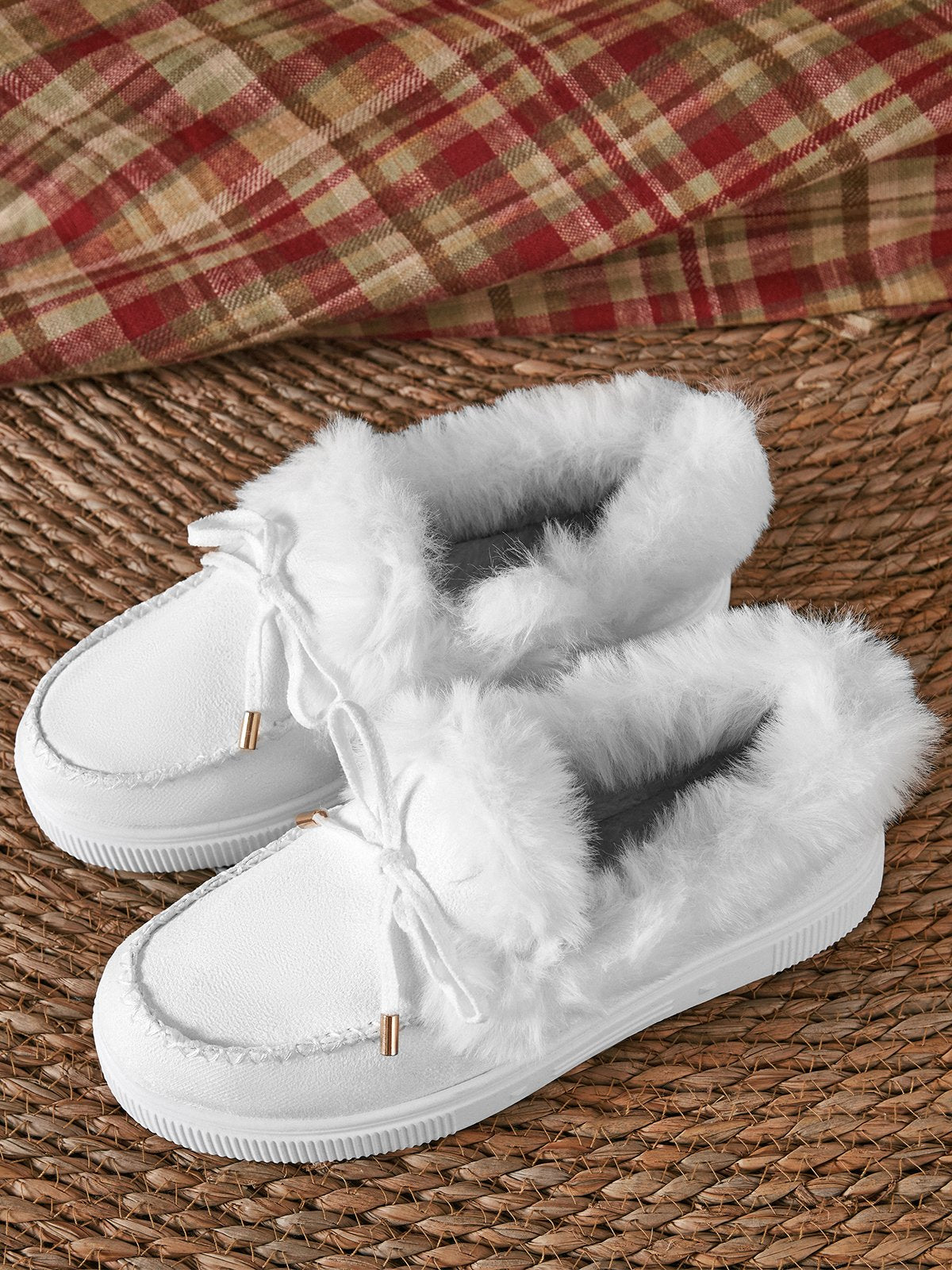 flowersverse Winter Warm Daily Flat Heel Closed Toe Boots